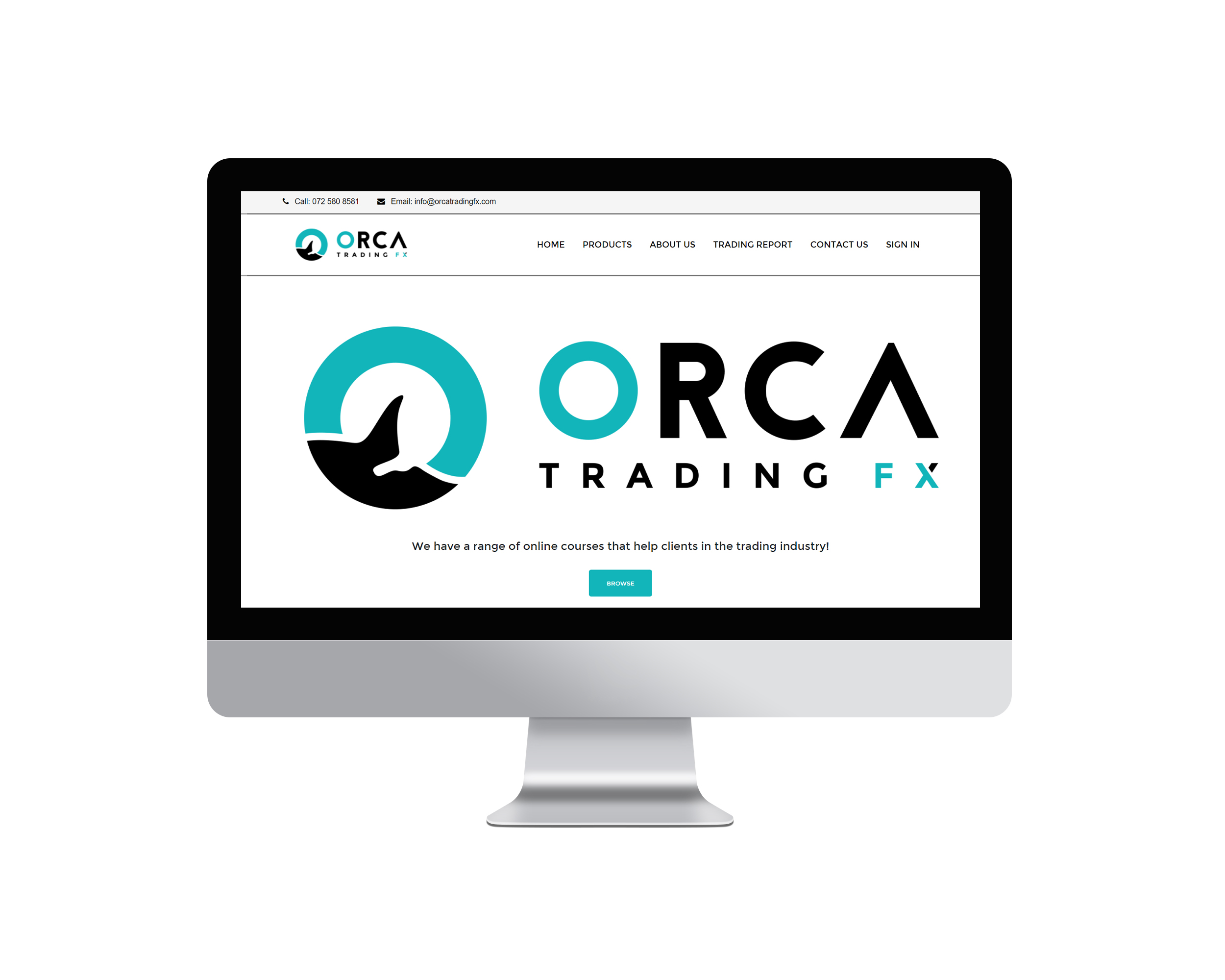 Orca Trading FX project mockup