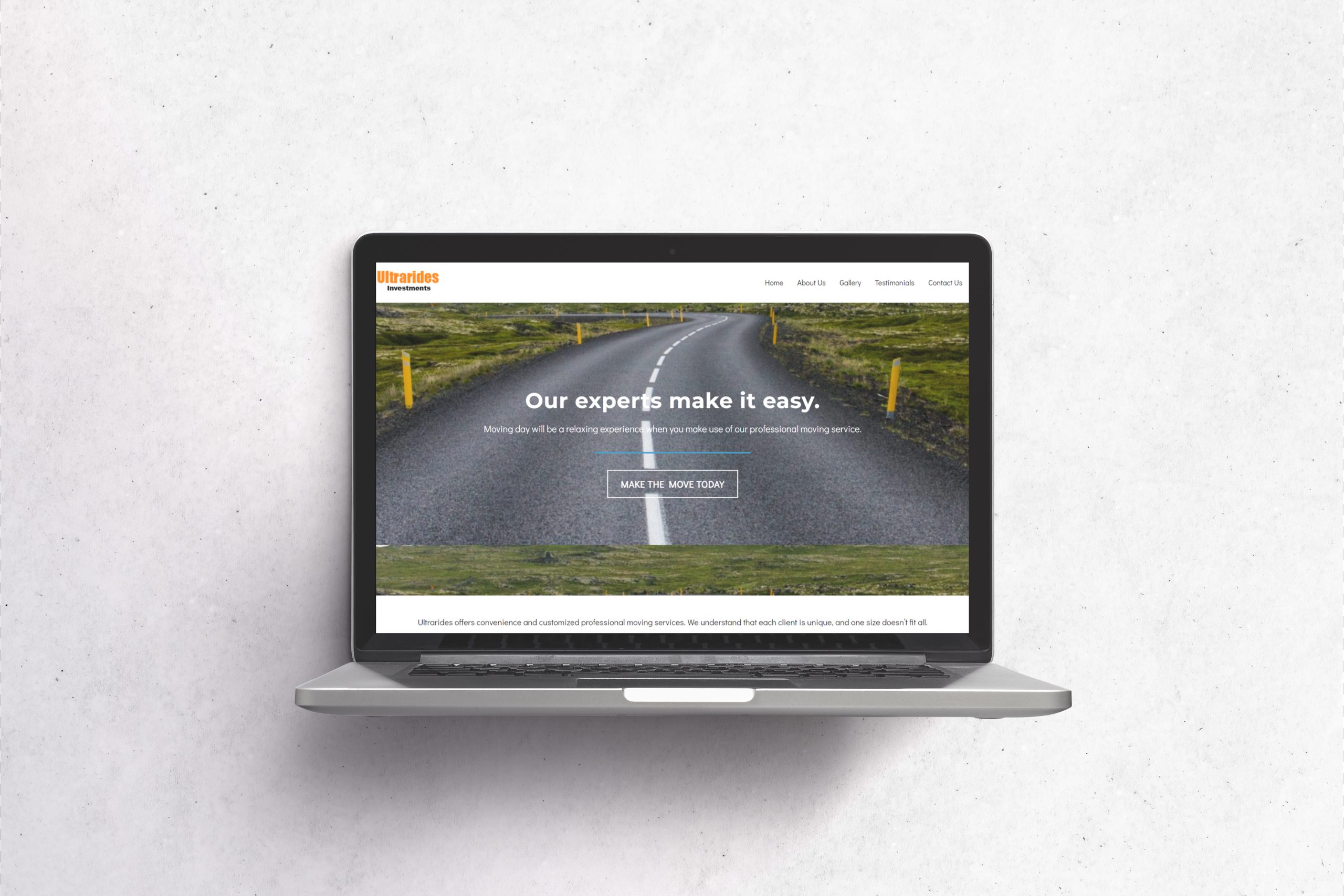 Ultrarides Investments project mockup