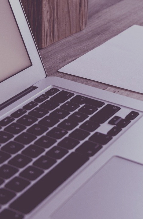 Laptop on a modern workspace desk